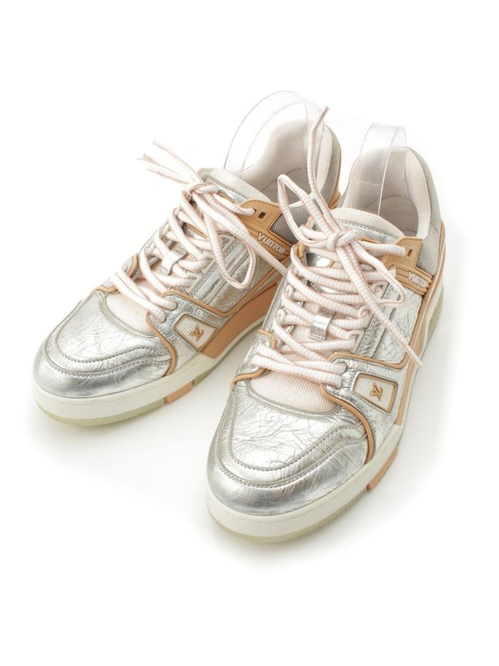 Louis Vuitton LV Trainer Metallic Low-Top Sneakers Silver 6.5